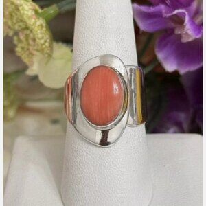 ATI Sterling Silver Tapered Wrap Around Statement Band Ring Sz 8
